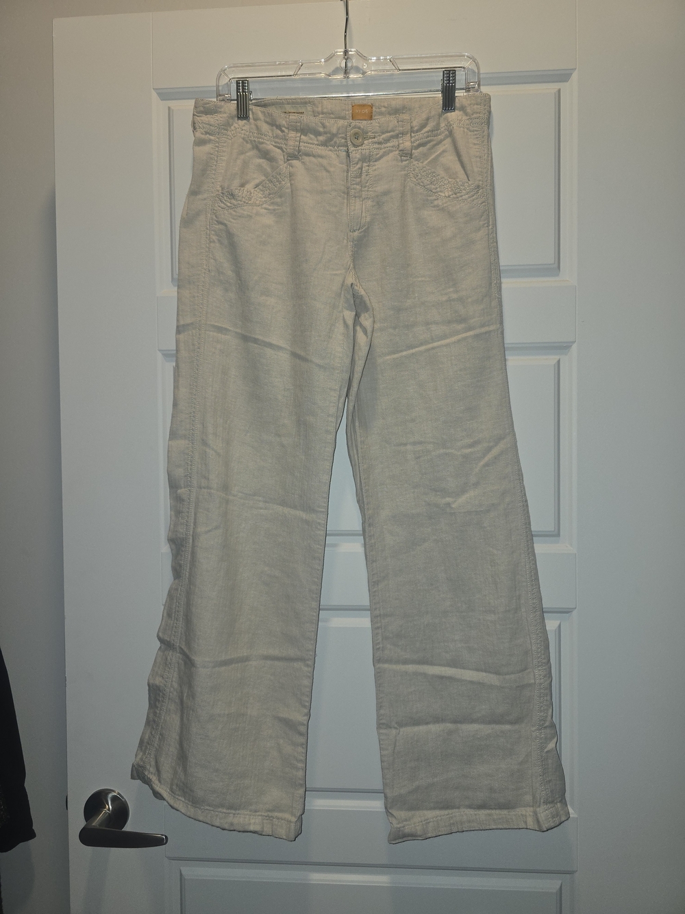 Pilcro and the Letterpress Cream Wide-Leg Linen-Blend Pants